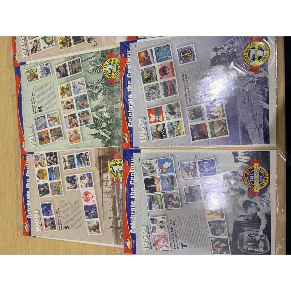 Celebrate the Century US Postage Stamp Collection - Decades 1900s to 1990s